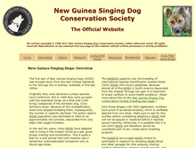 Tablet Screenshot of newguinea-singing-dog-conservation.org